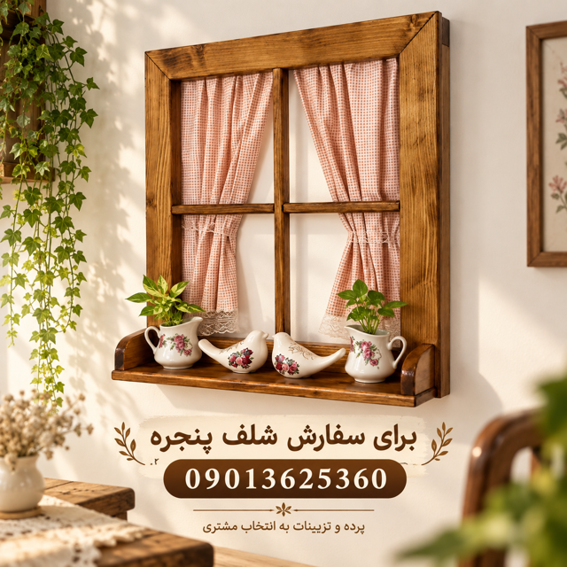 شلف پنجرهای دکوری با امکان سفارش رنگ دلخواه با هماهنگی